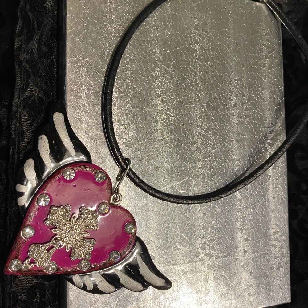 Heart with wings necklace